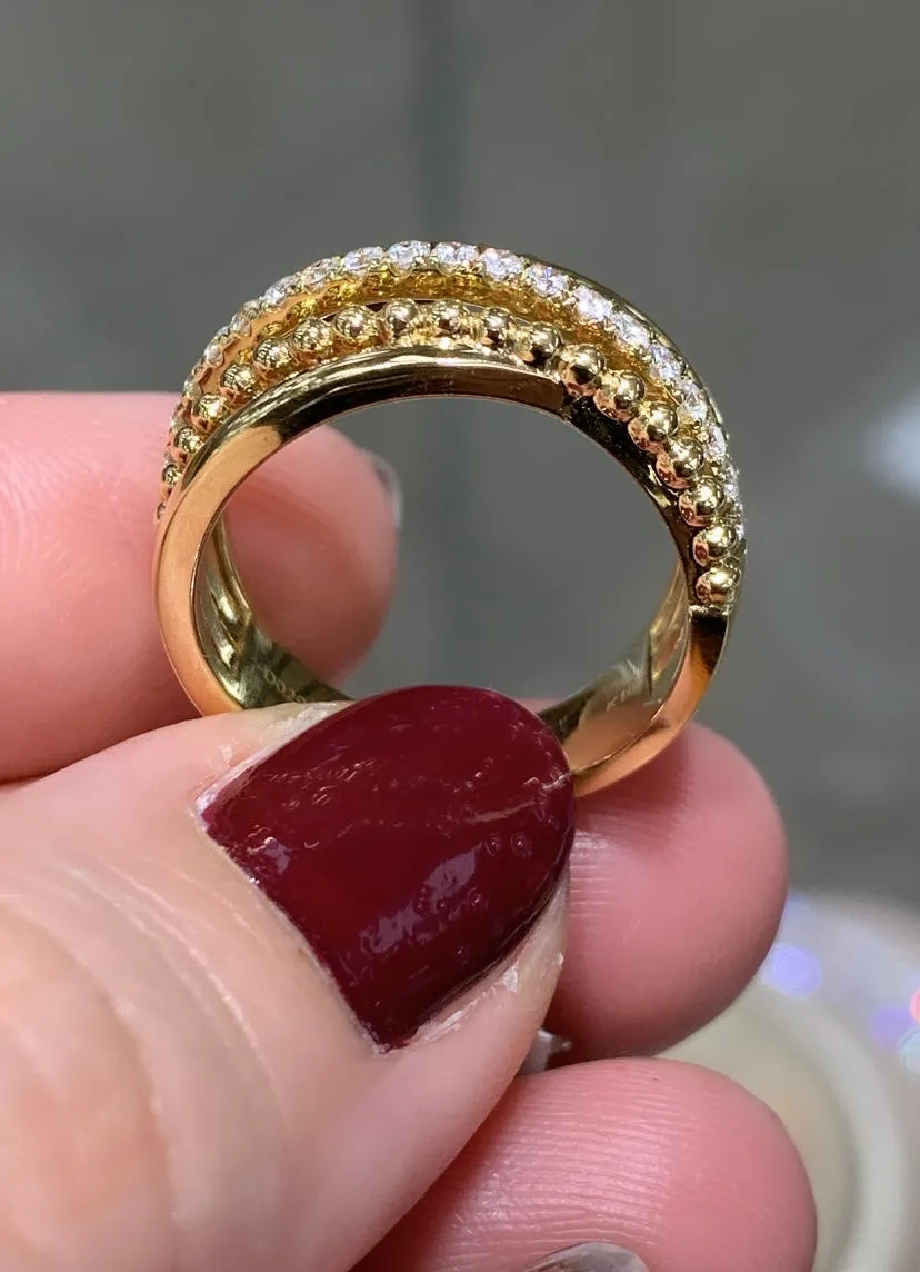 0.30ctw Diamond & Gold Multiple Layer Ring