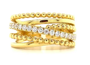 0.30ctw Diamond & Gold Multiple Layer Ring