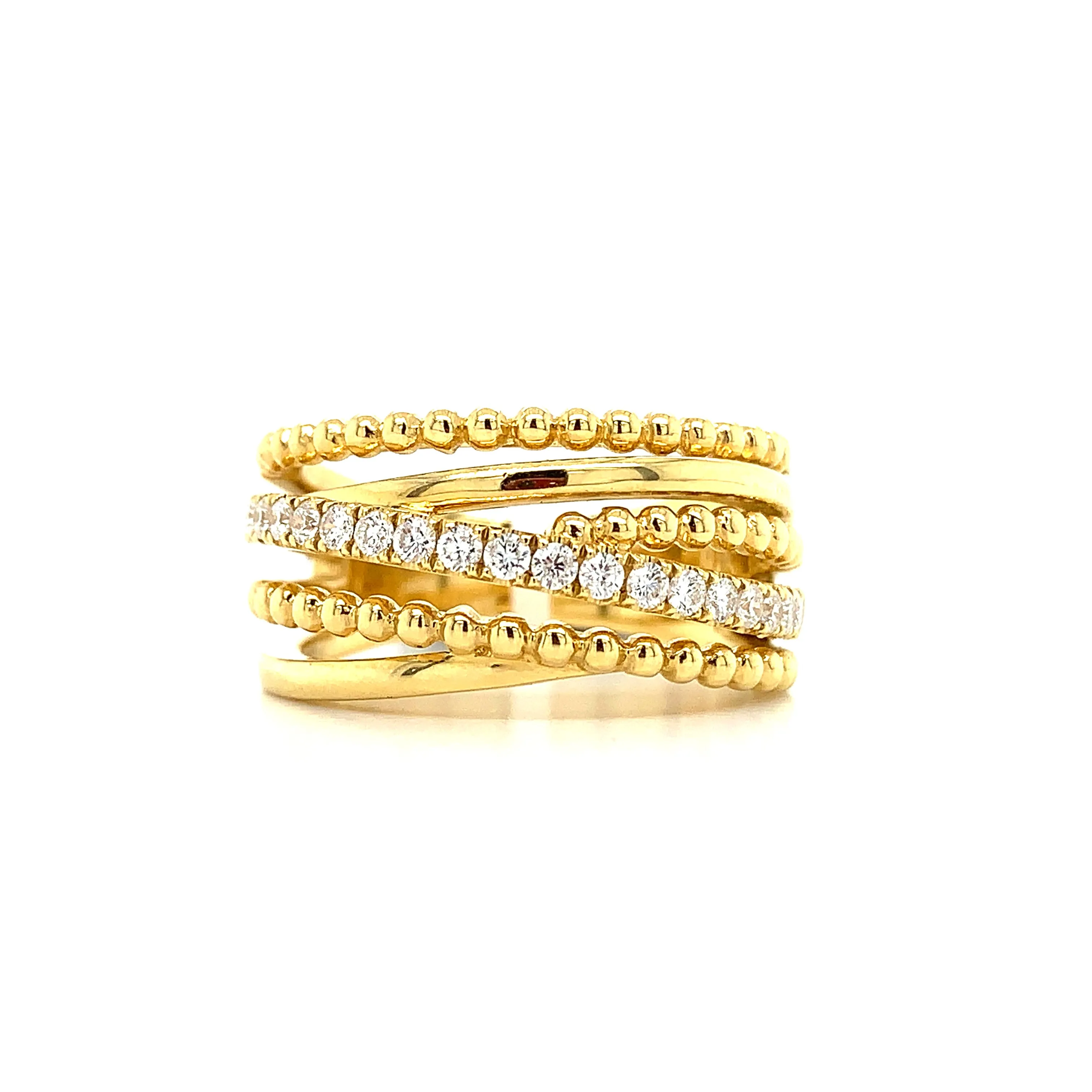 0.30ctw Diamond & Gold Multiple Layer Ring