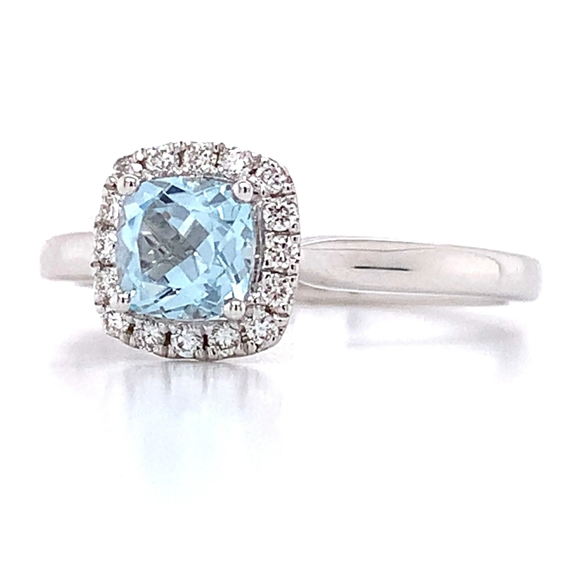 0.84ct Blue Topaz & Diamond Cocktail Ring