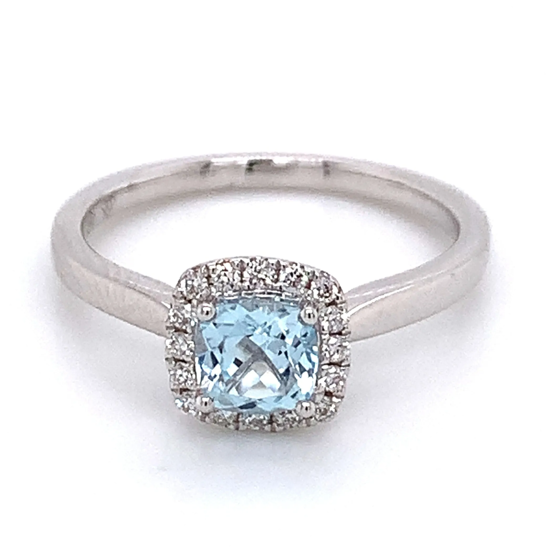 0.84ct Blue Topaz & Diamond Cocktail Ring