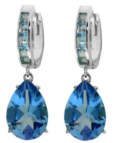 13.2 Carat 14K Solid Yellow Gold Dramatique Blue Topaz Earrings