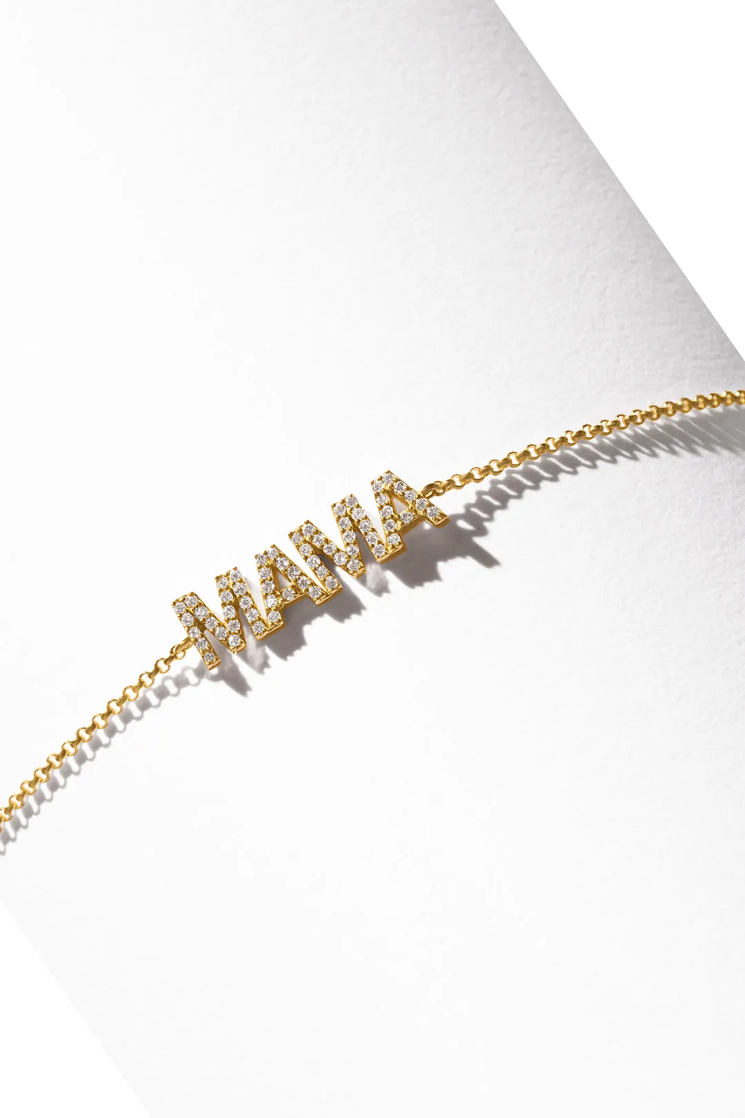 14K BG Dia Mama Bracelet
