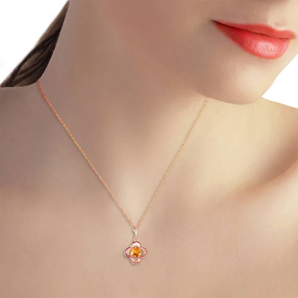14K Solid Rose Gold Citrine Necklace Certified Series Limited Edition