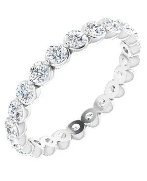 14K White Gold Single Prong Eternity Band - 2.5mm