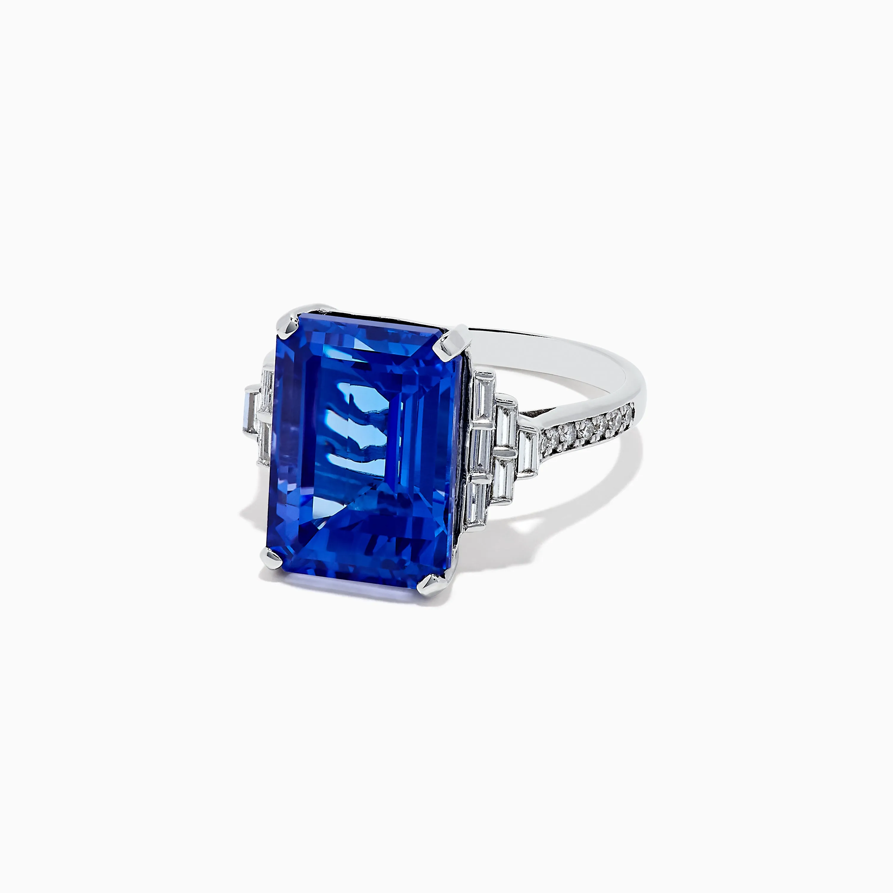 14K White Gold Tanzanite and Diamond Cocktail Ring, 7.83 TCW