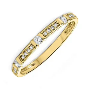 14KT Yellow Gold & Diamond Classic Book Stackable Fashion Ring   - 1/6 ctw