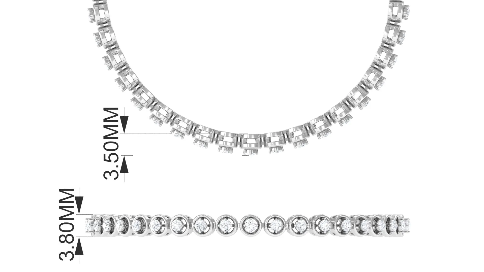 1.50 CT Zircon Tennis Bracelet