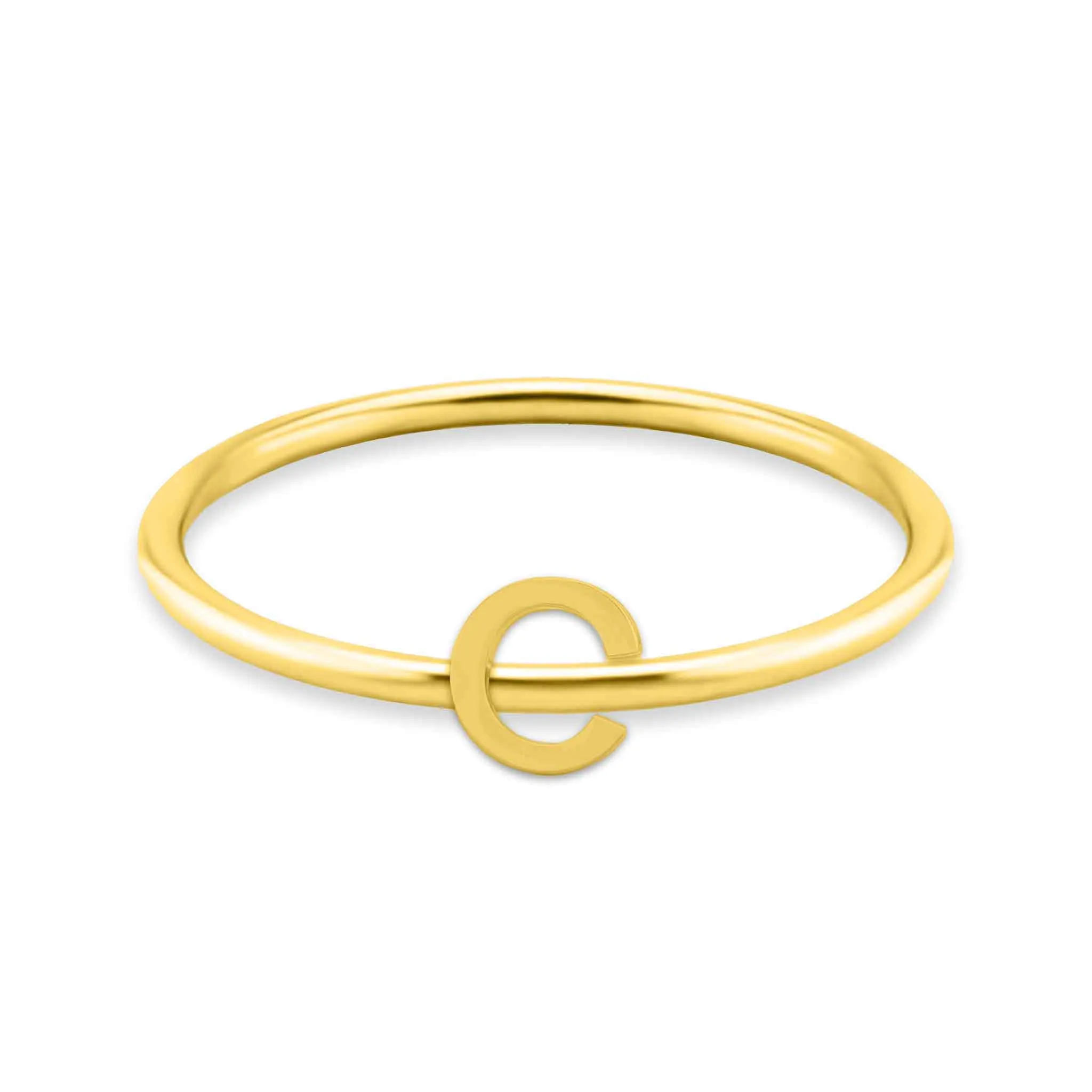 18k Gold PVD Coated Stainless Steel Initial Stacking Rings A-M / ZRJ9021
