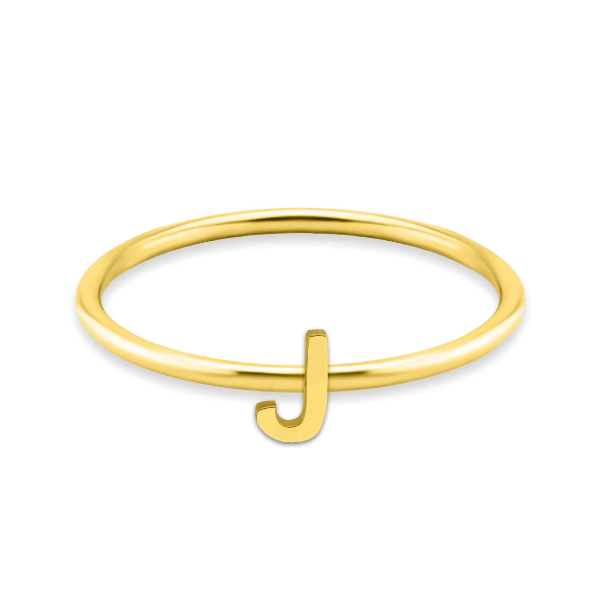 18k Gold PVD Coated Stainless Steel Initial Stacking Rings A-M / ZRJ9021