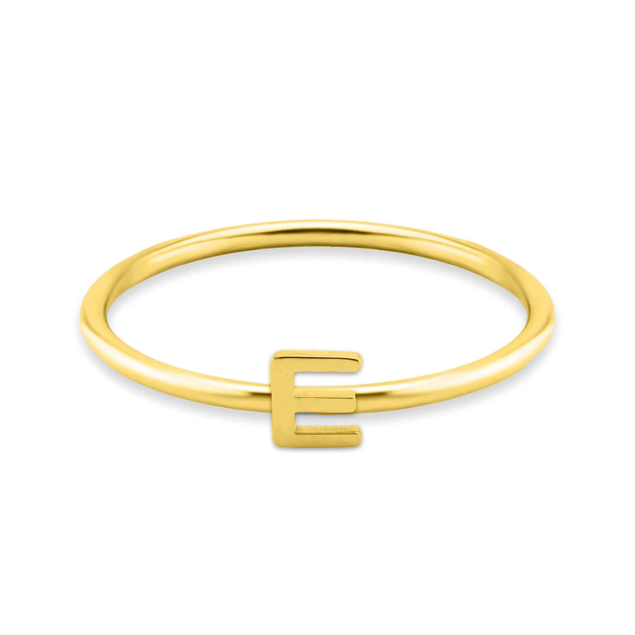 18k Gold PVD Coated Stainless Steel Initial Stacking Rings A-M / ZRJ9021