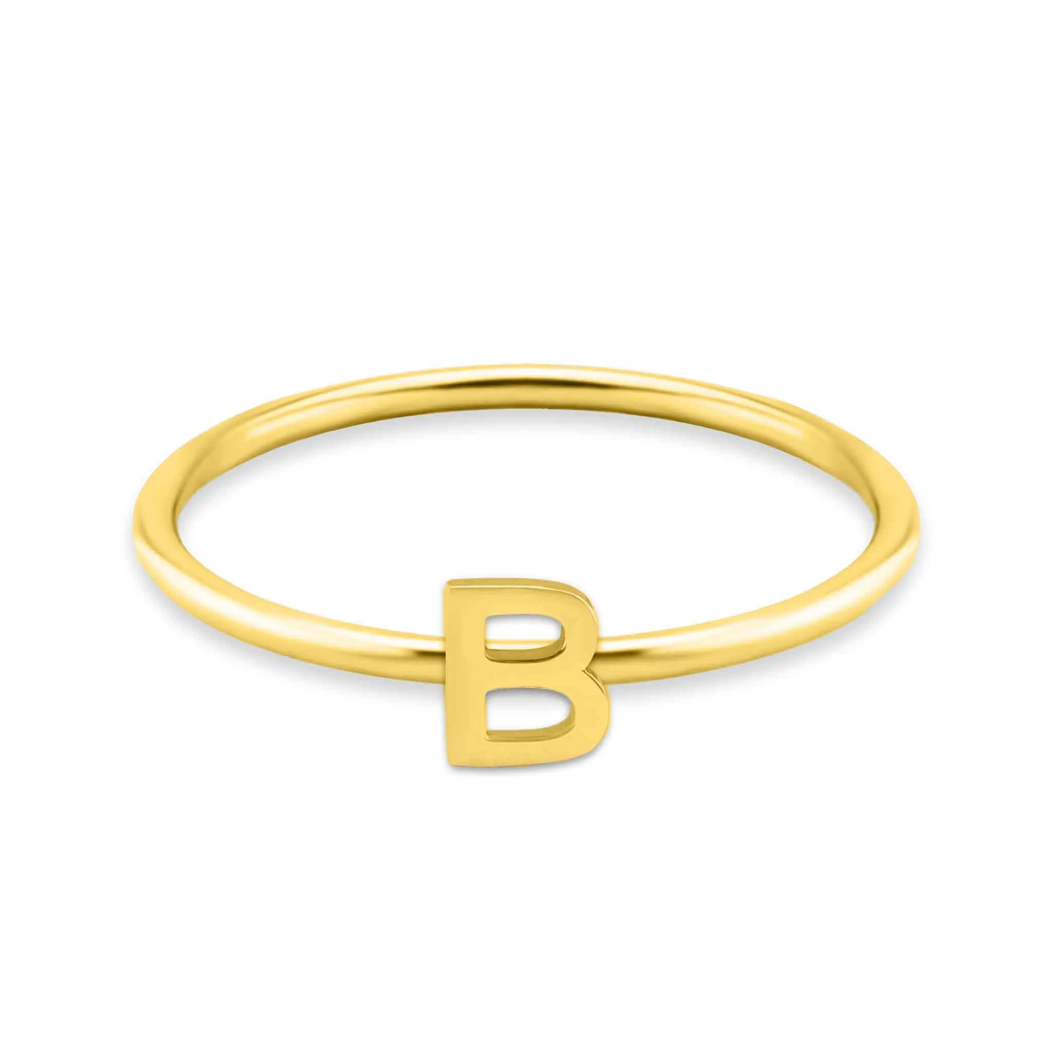 18k Gold PVD Coated Stainless Steel Initial Stacking Rings A-M / ZRJ9021