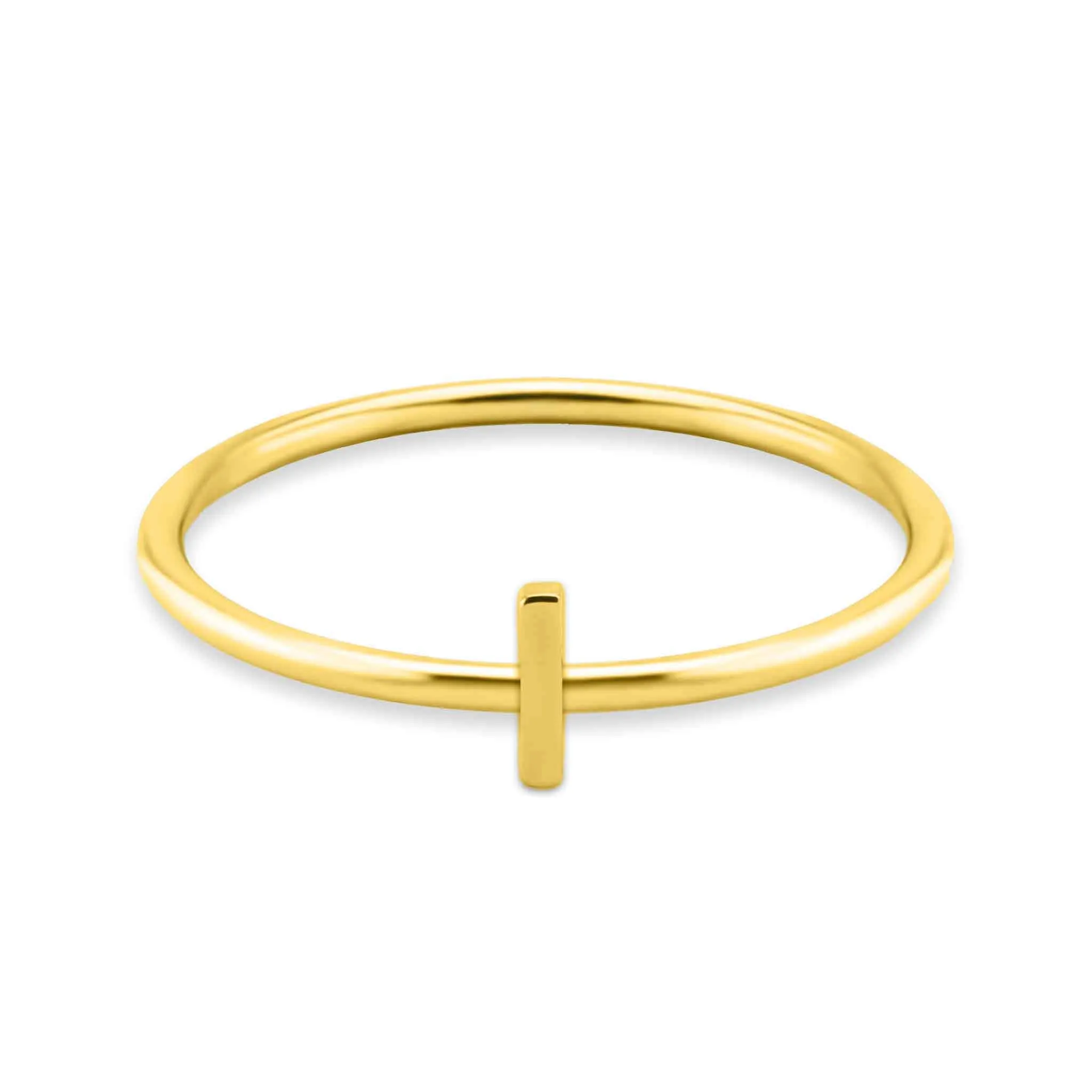 18k Gold PVD Coated Stainless Steel Initial Stacking Rings A-M / ZRJ9021