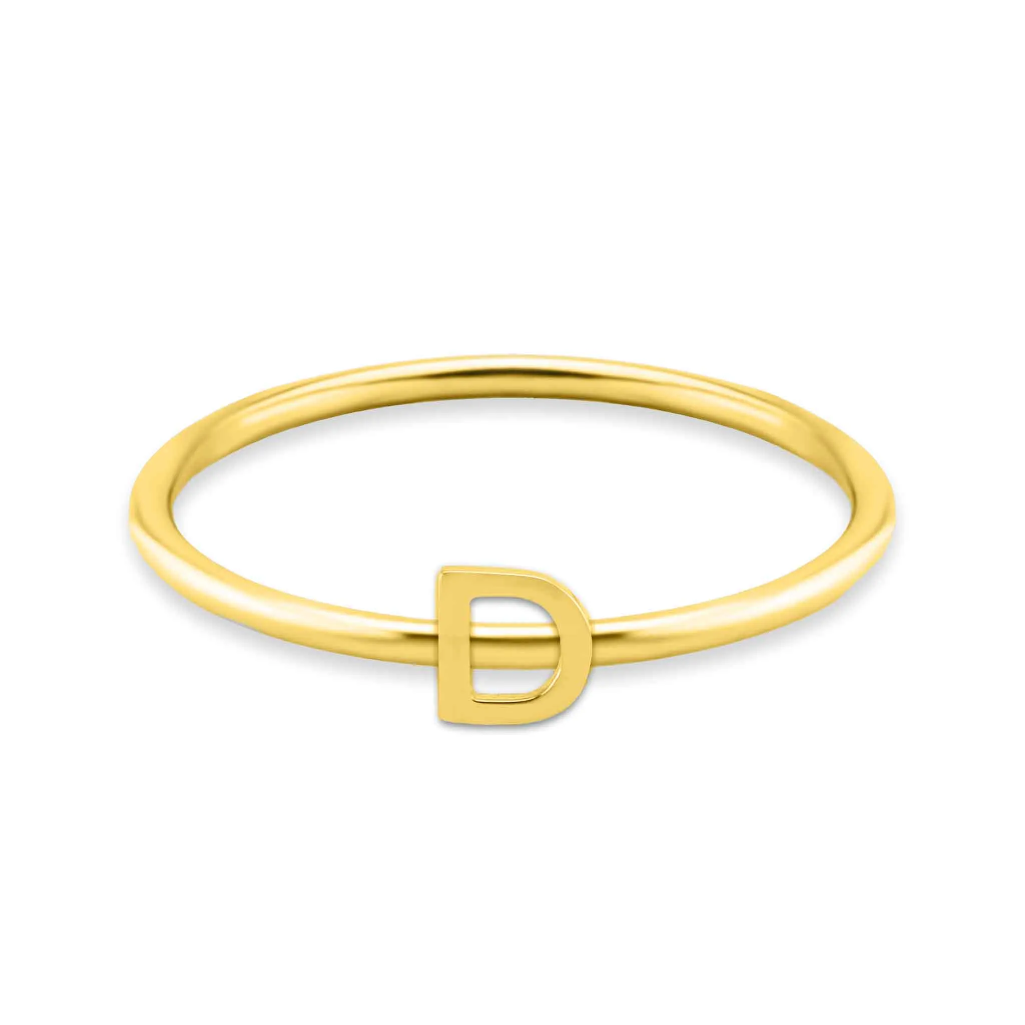 18k Gold PVD Coated Stainless Steel Initial Stacking Rings A-M / ZRJ9021