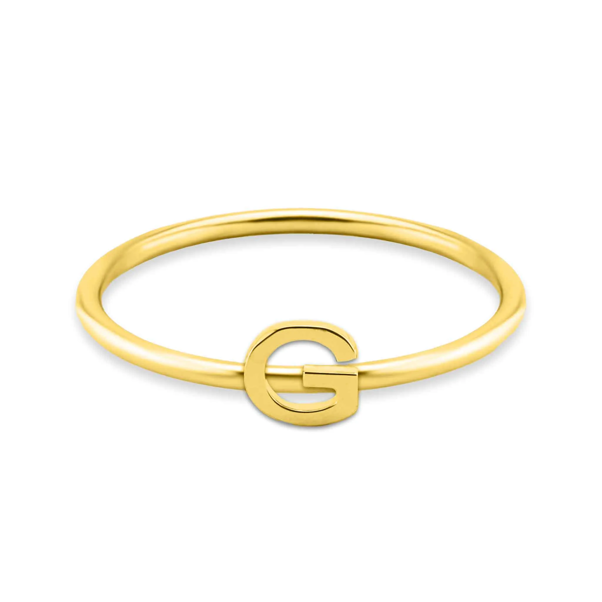 18k Gold PVD Coated Stainless Steel Initial Stacking Rings A-M / ZRJ9021