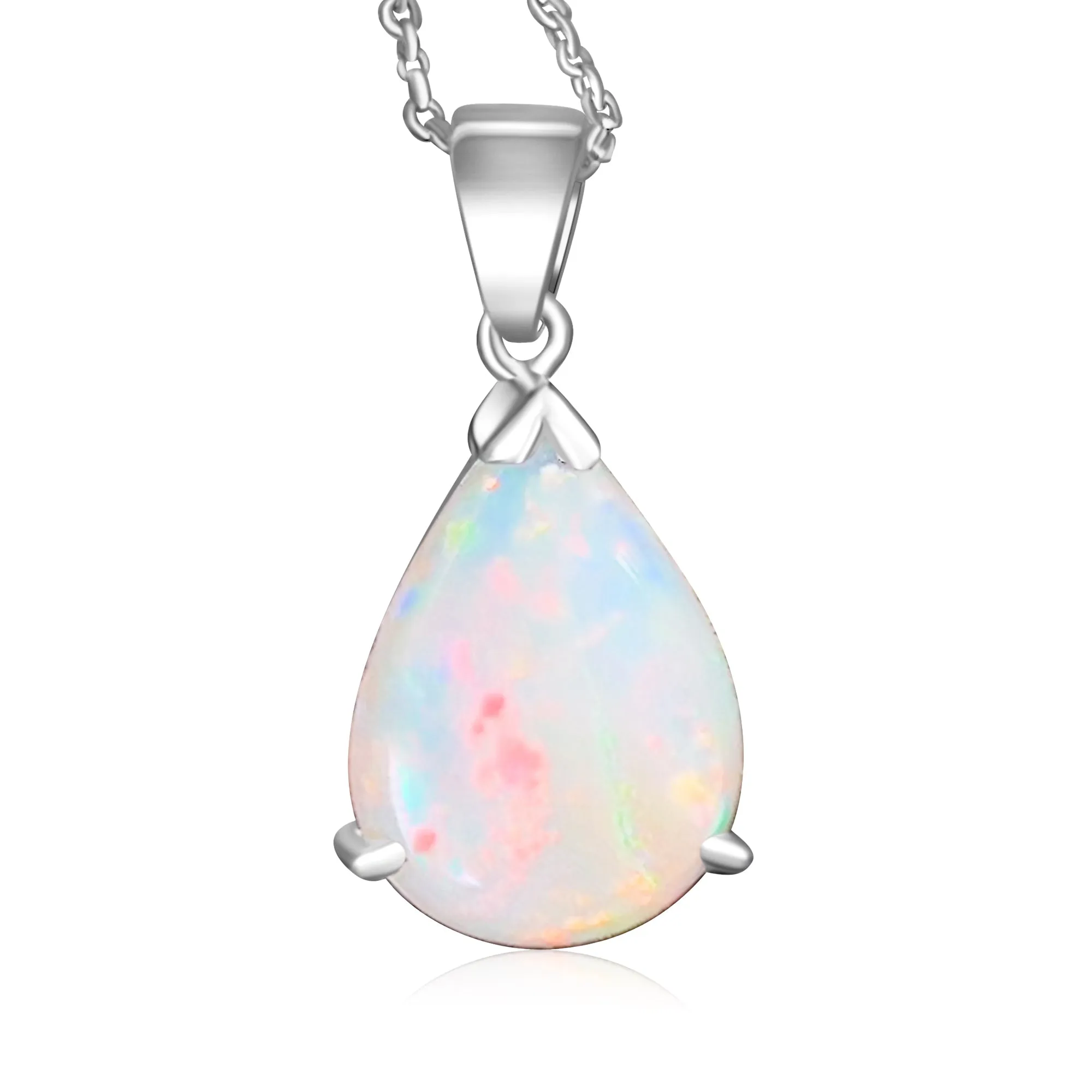 18kt White Gold 2.15ct Light Opal pendant