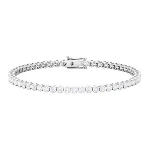 2.25 CT Bezel Set Cubic Zirconia Tennis Bracelet in Gold