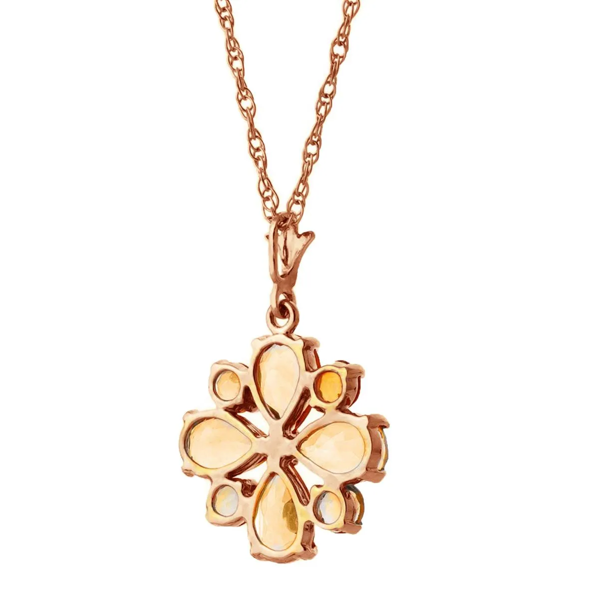 2.43 Carat 14K Solid Rose Gold Autumn Citrine Necklace
