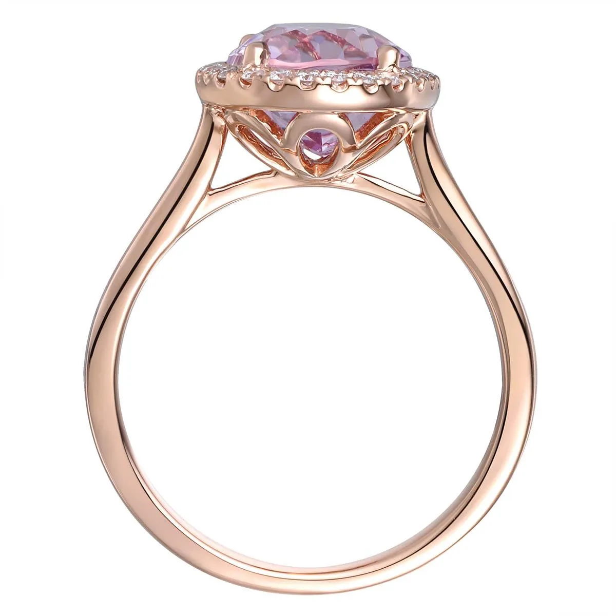 3.29ct Kunzit & Diamond Cocktail Ring