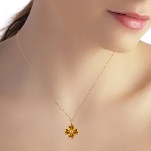 3.8 Carat 14K Solid Rose Gold Heart Cluster Citrine Necklace