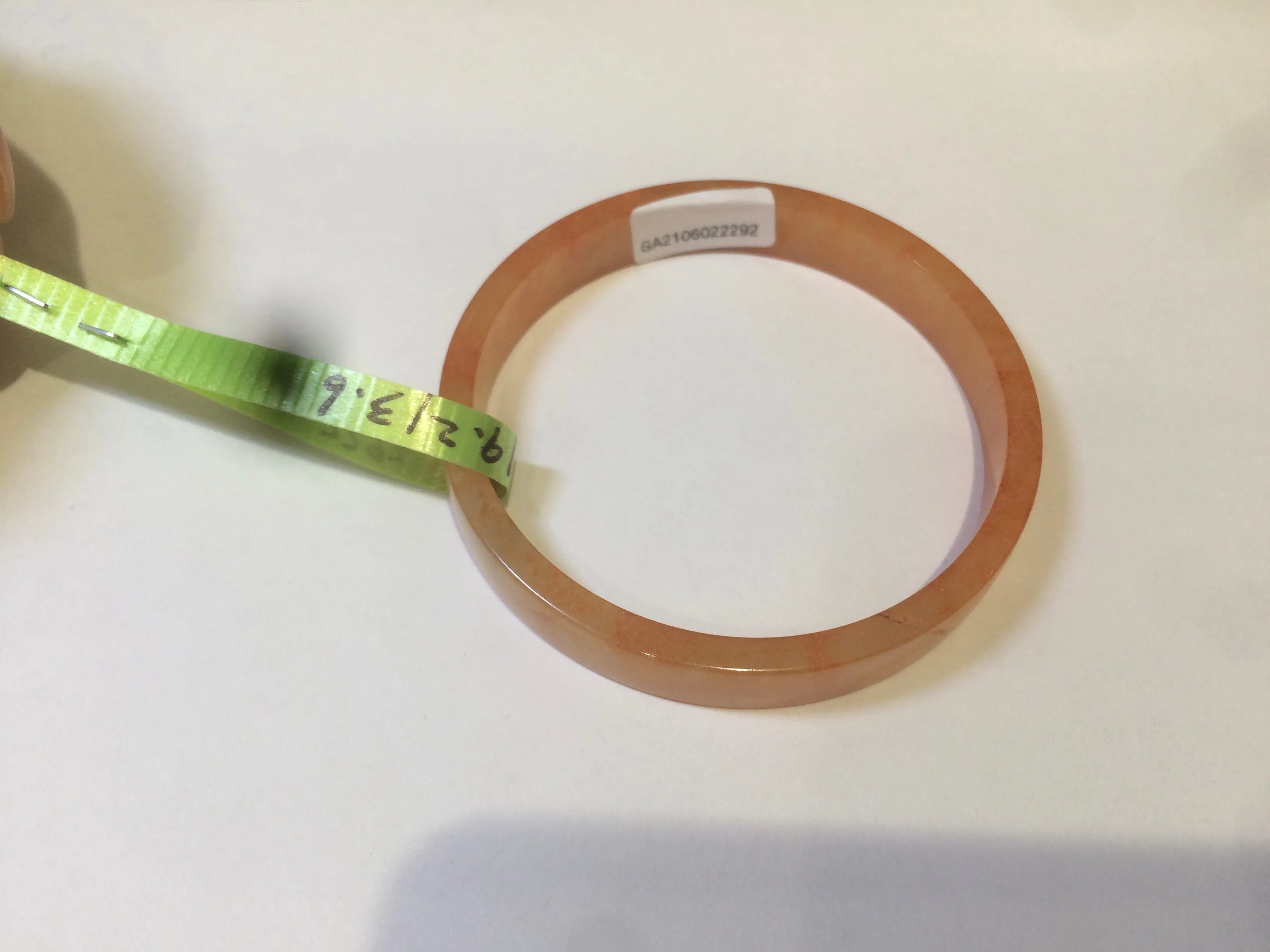 49.6mm Certified Type A orange/red Jadeite Jade bangle (With heat enhancement!) AB34-2292