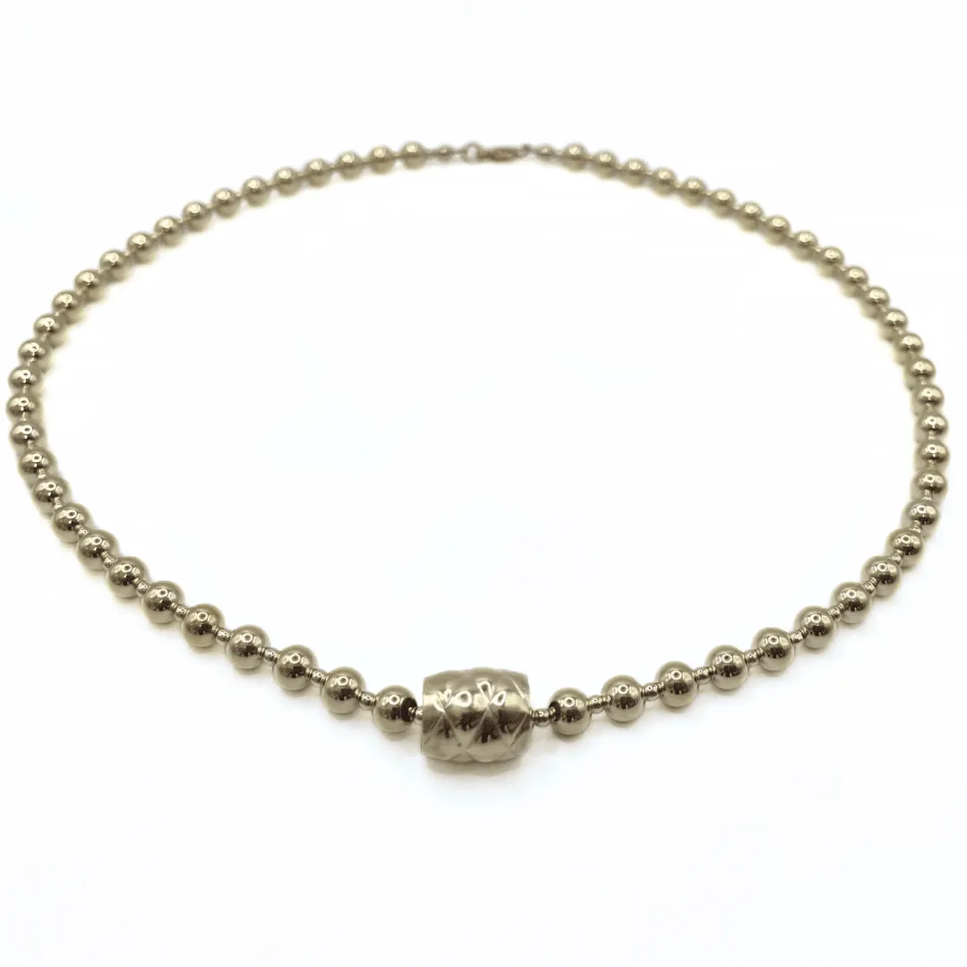 5mm 2mm 14k Gold-Filled Waterproof Dimension Barrel Necklace