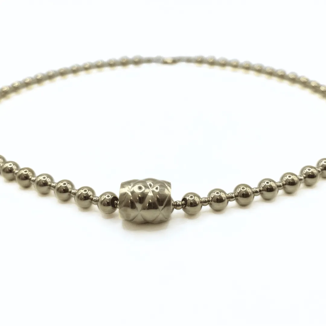 5mm 2mm 14k Gold-Filled Waterproof Dimension Barrel Necklace