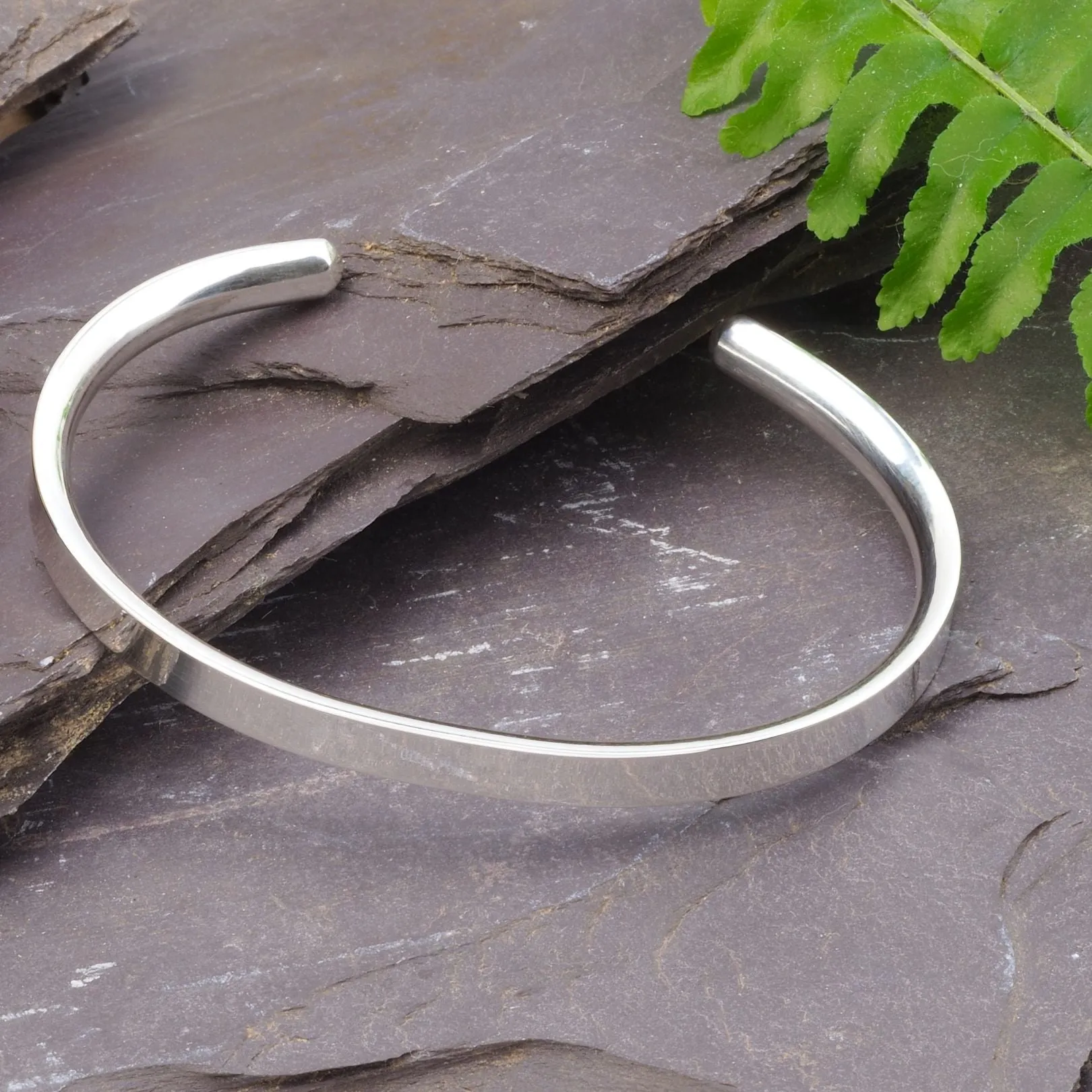 6mm Slim Sterling Silver Ladies Cuff Bracelet