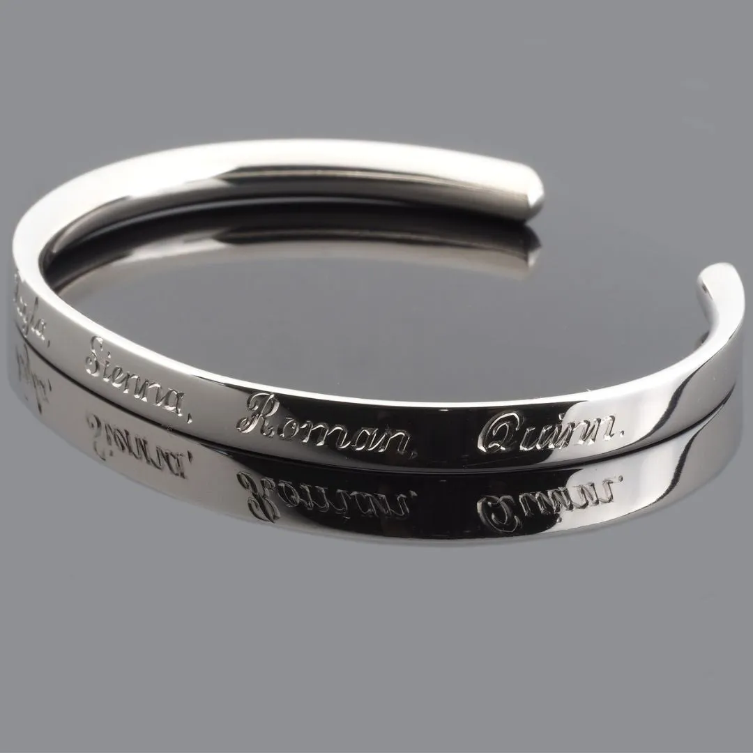 6mm Slim Sterling Silver Ladies Cuff Bracelet