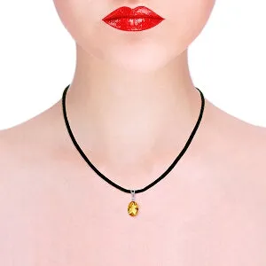 7.56 Carat 14K Solid White Gold Darkness Delayed Citrine Diamond Necklace