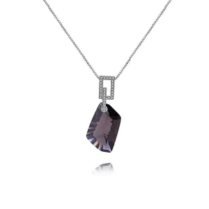 925 Silver CZ Diamond Irregular Citrine Necklace