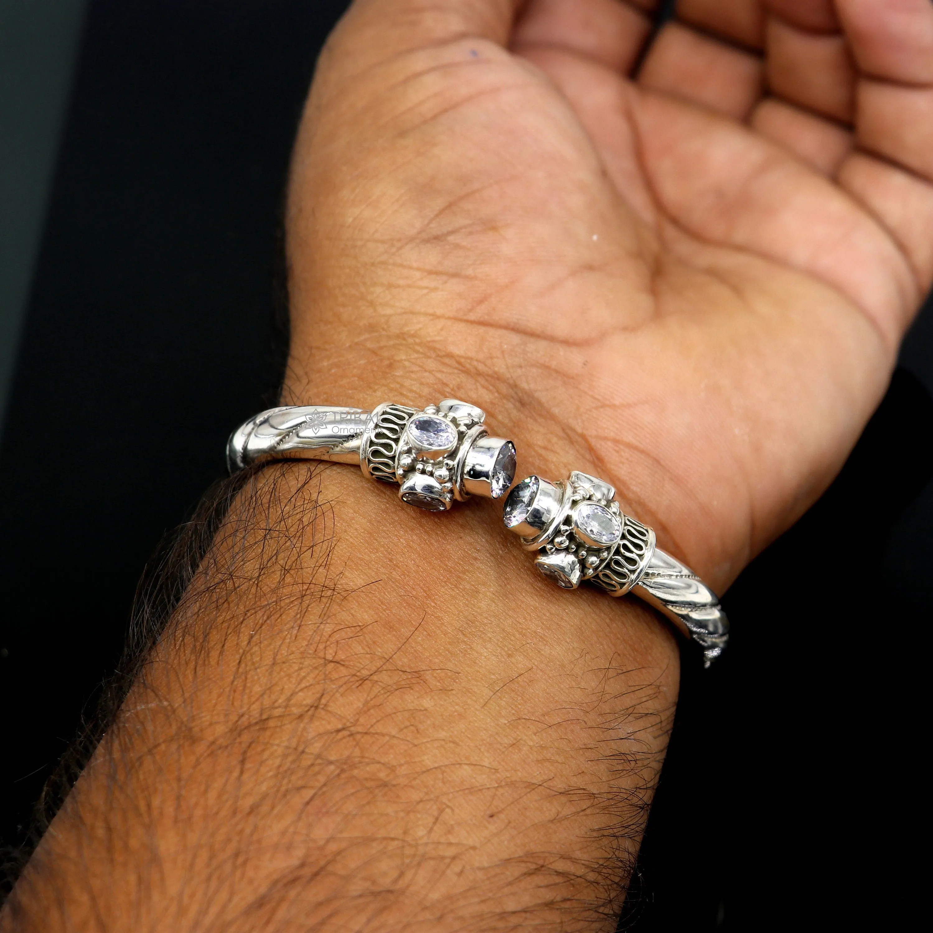 925 sterling silver customized flexible bangle bracelet, unique stylish best gifting bangle, blue turquoise stone jewellery nsk842