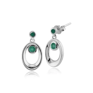 925er Sterlingsilber Smaragd Fallen/ Lang Ohrringe