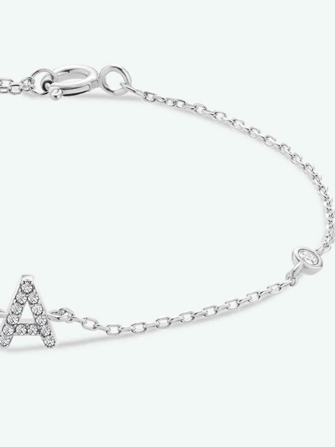A To F Zircon 925 Sterling Silver Bracelet
