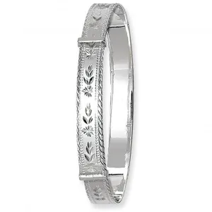 Acotis Silver Bangle Round Dia Cut Expandable G4107
