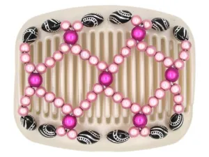 African Butterfly Hair Comb - Ndalena White Pearl 04