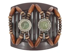 African Butterfly Thick Hair Comb - Gemstone Brown 71