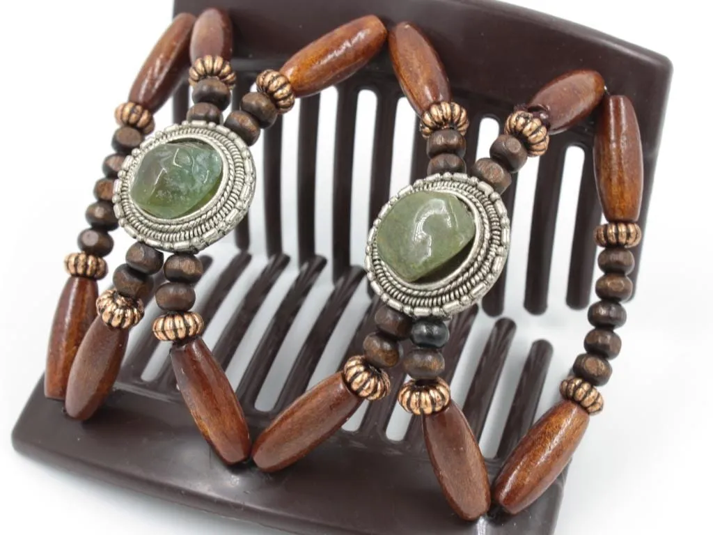 African Butterfly Thick Hair Comb - Gemstone Brown 71