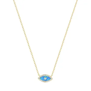 ALANI EVIL EYE BLUE OPAL GOLD NECKLACE