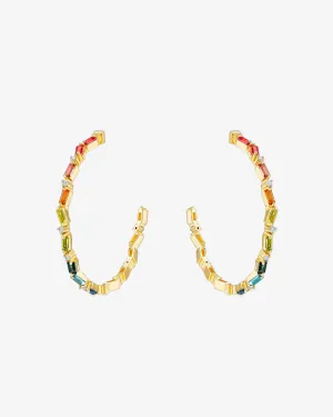 Amalfi Burst Vertical Rainbow Milli Hoops