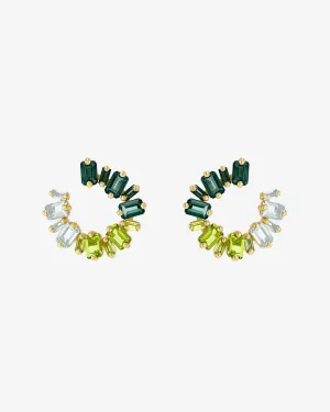Ann Green Ombre Midi Sideways Hoops