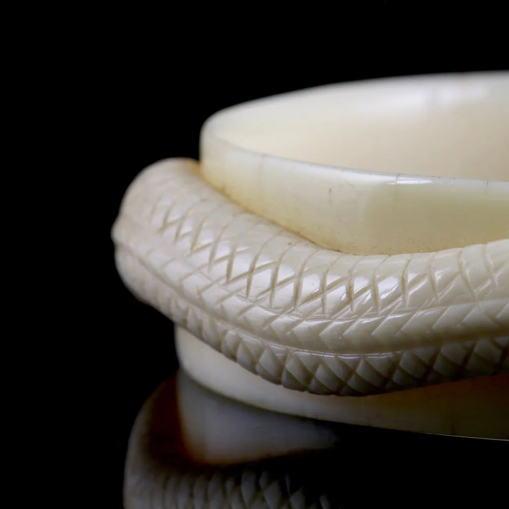 Antique Victorian Ivory Snake Bangle Circa 1880