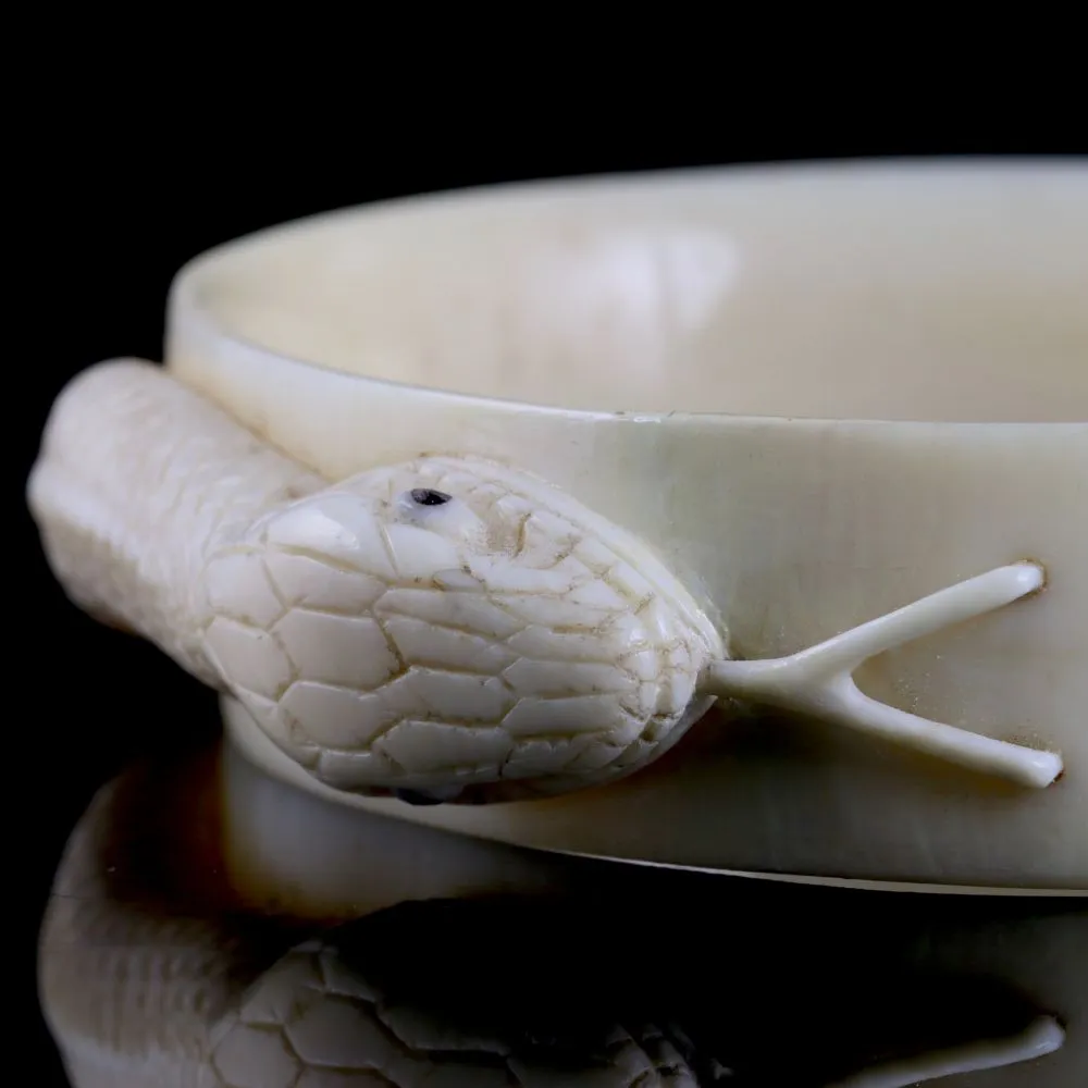 Antique Victorian Ivory Snake Bangle Circa 1880