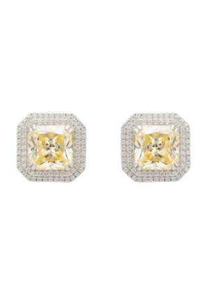 Arianna Lemon Topaz Stud Earrings Silver