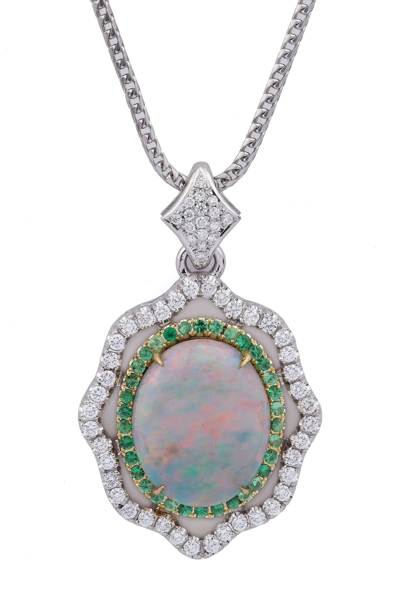 Australian Opal & Diamond Necklace