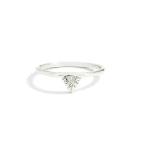 Aztec Ring, White Topaz, Silver
