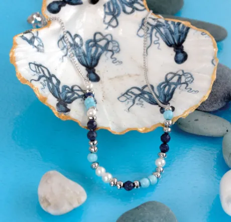 Azure Gemstone Beaded Necklace