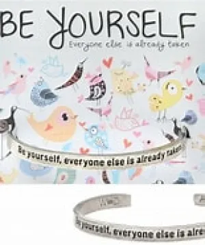 Be Yourself Pewter Cuff