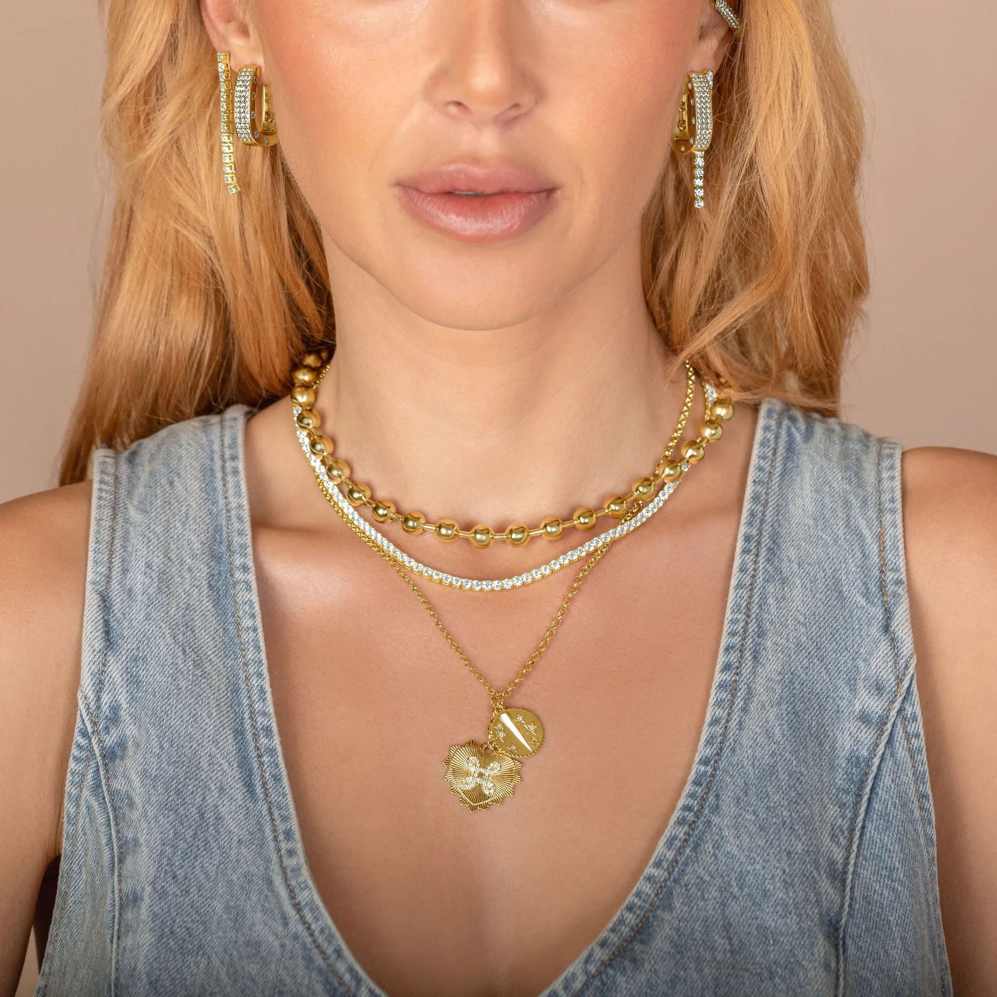 Beaded Ball Bar Necklace