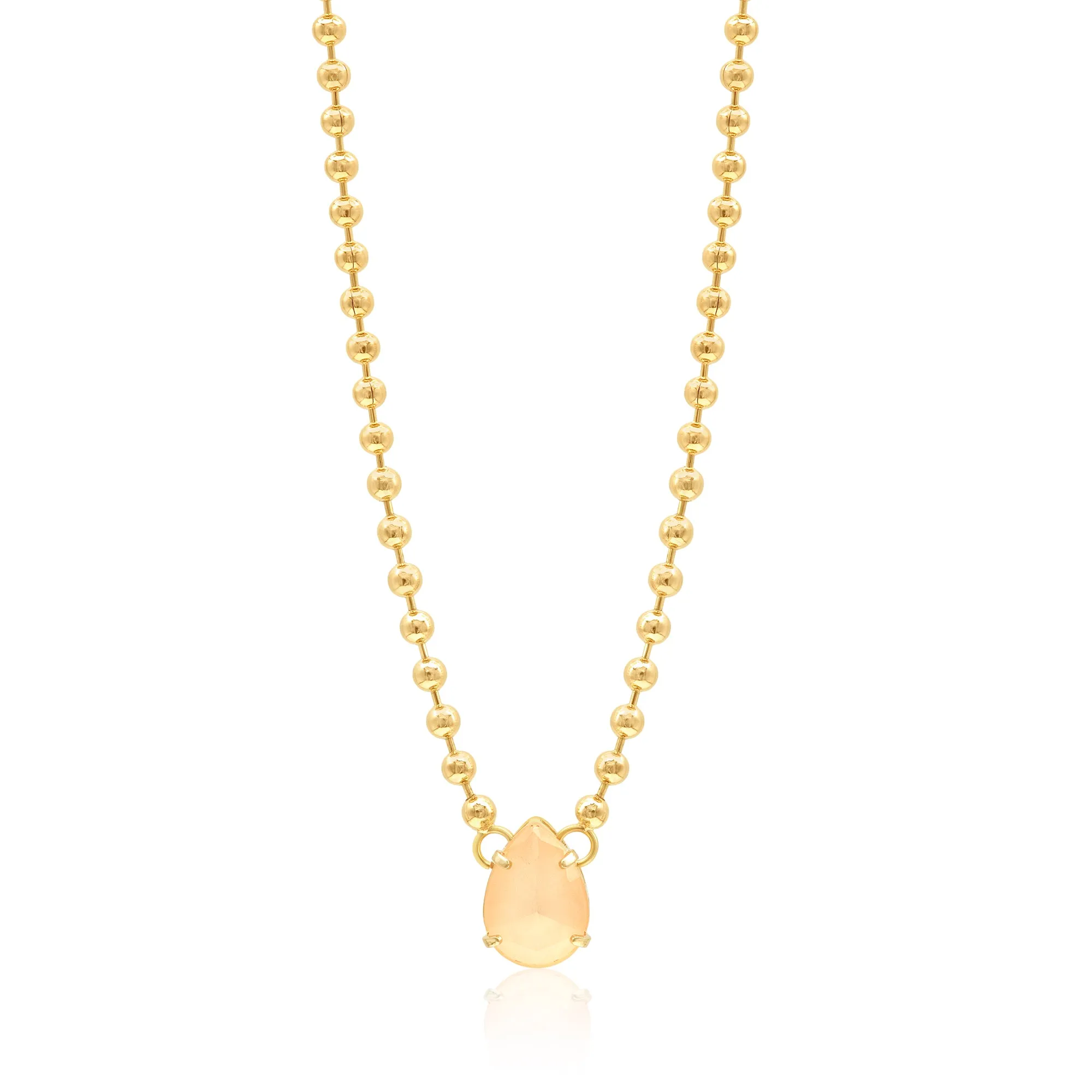 Beaded Ball Gem Necklace